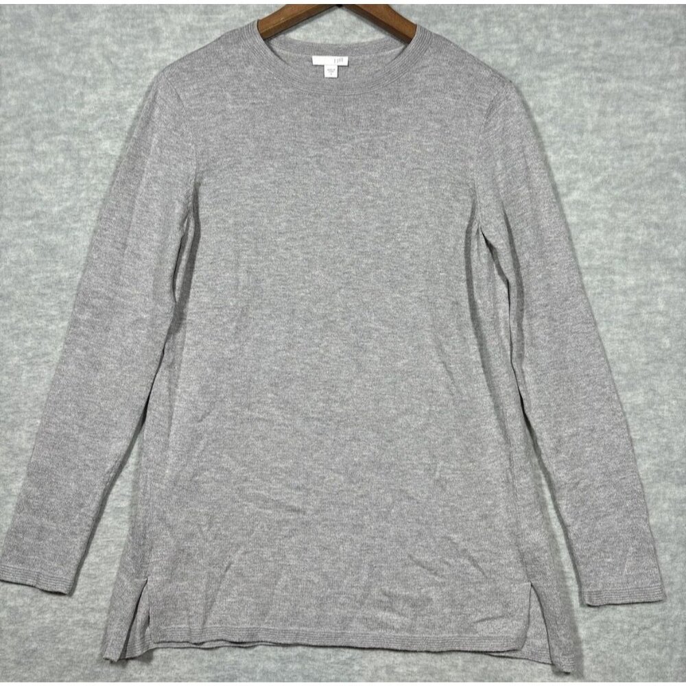 J Jill Women’s Sweater S‎ Gray Lightweight Pullover Cotton Blend Casual
